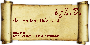Ágoston Dávid névjegykártya