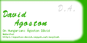 david agoston business card