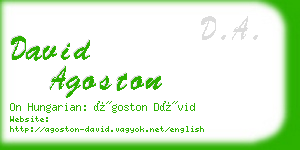 david agoston business card